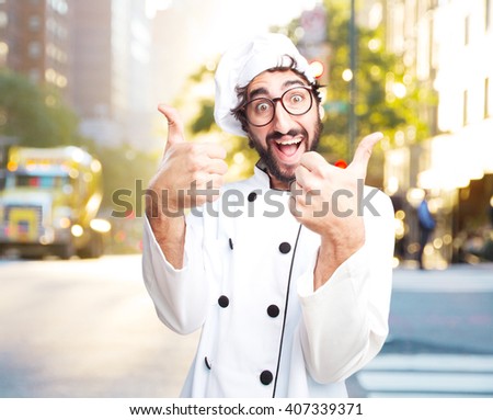 crazy chef happy expression