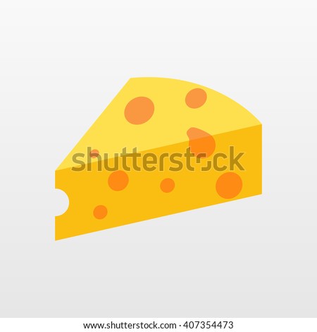 Cheese vector icon isolated on white background. Flat yellow milk food symbol for web site design, mobile app. Logo triangle block cheese illustration. Royalty-Free Stock Photo #407354473
