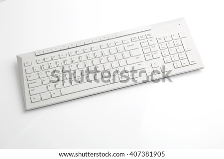 Computer keyboard on white background