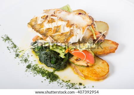 Fried white fish fillet
