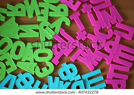 Color plastic alphabet 