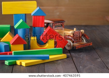 Wooden toy colorful blocks