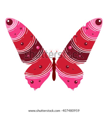 Isolated colorful butterfly clip art with different ornaments and patterns for children books on a white background - Eps10 vector graphics and illustration