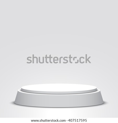 White podium. Pedestal. Scene. Vector illustration. Royalty-Free Stock Photo #407517595