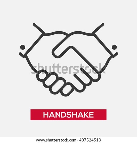 Business handshake partnership single isolated modern vector line design icon Royalty-Free Stock Photo #407524513