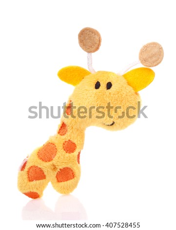 Children toy,Soft teddy giraffe  isolated on white background