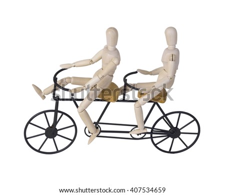 Bicycle built for two riders - path included Royalty-Free Stock Photo #407534659