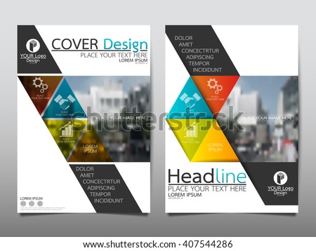 Blue and green square annual report brochure flyer design template vector, Leaflet cover presentation abstract flat background, layout in A4 size