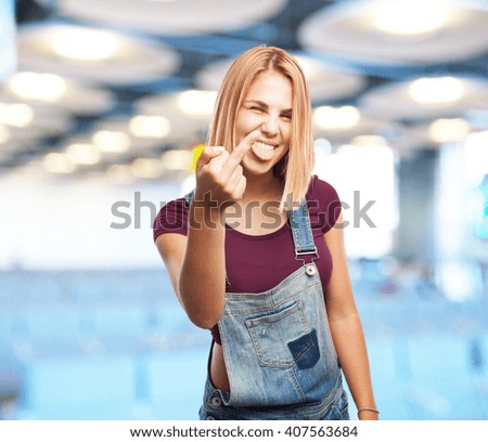 young blond girl happy expression