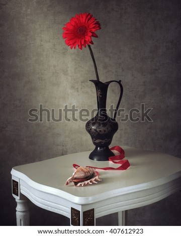 Still Life with a red flower