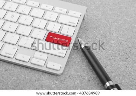 Software concept: Programming on computer keyboard background