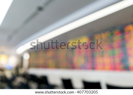 Blurred image of Stock market board for background use.