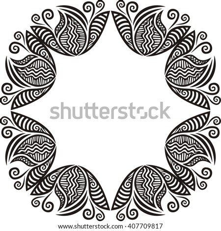 Floral nature pattern frame element vector illustration
