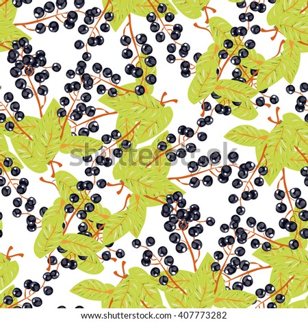 Vector seamless pattern with birdcherry