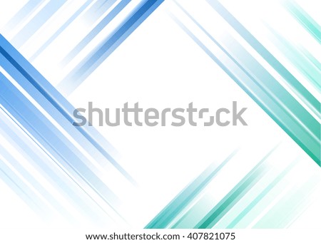 Abstract blue and green rays on white background