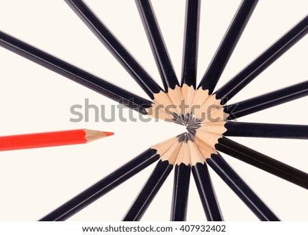 two colours pencils isolated on white background