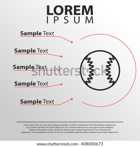 baseball ball icon. infographics template