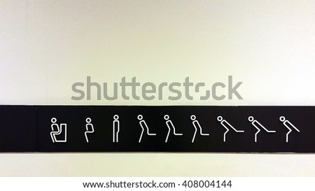 toilet symbol movement , copy space
