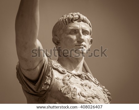 Statue of Roman Emperor Augustus  Royalty-Free Stock Photo #408026407