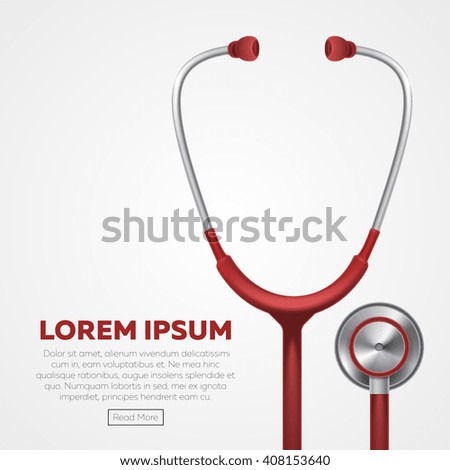 Health care vector concept with stethoscope. Medical care health and diagnosis with stethoscope medicine equipment illustration Royalty-Free Stock Photo #408153640