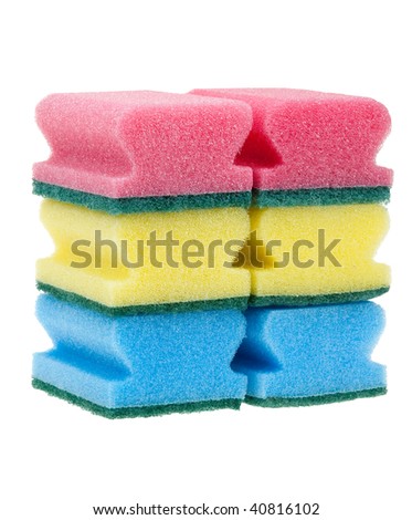 cleaning sponges isolated on a white background