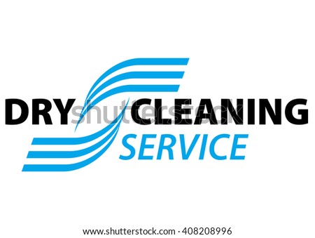 Dry cleaning service logo template wave