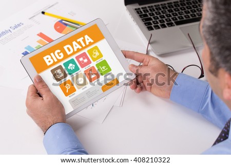 Big Data screen on the tablet pc