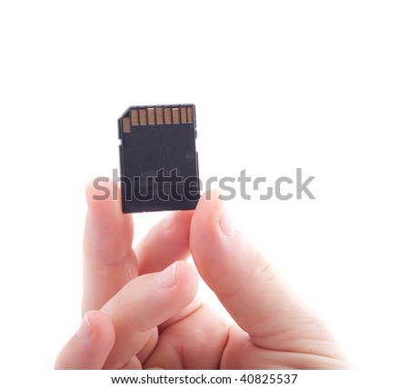 hand with sd card