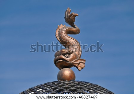 Fish dancing on a sphere and waved a tail