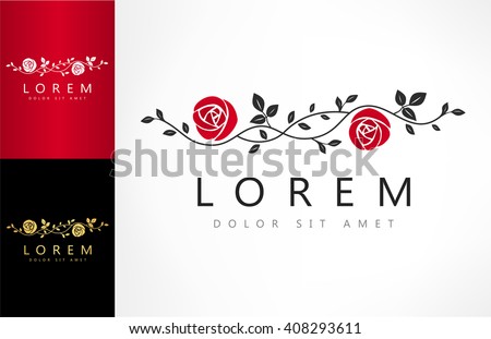 roses flower logo