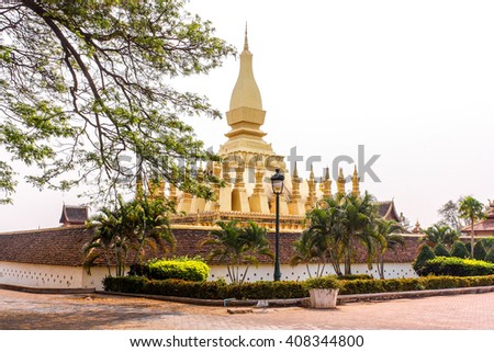 Wat Phra That Luang (Golden Pagoda) in Vientiane, Laos