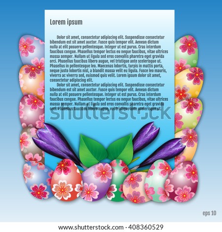 Easter Orthodoxy. Easter eggs with space for text. Easter Orthodoxy Vector Art, Stock Vector