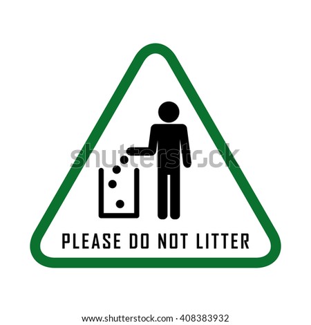 Do not litter, vector sign. people throw garbage in the trash. 