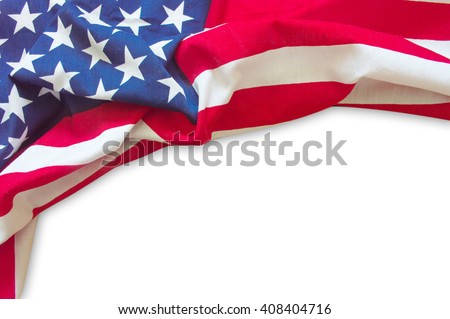 American flag border isolated on white background Royalty-Free Stock Photo #408404716