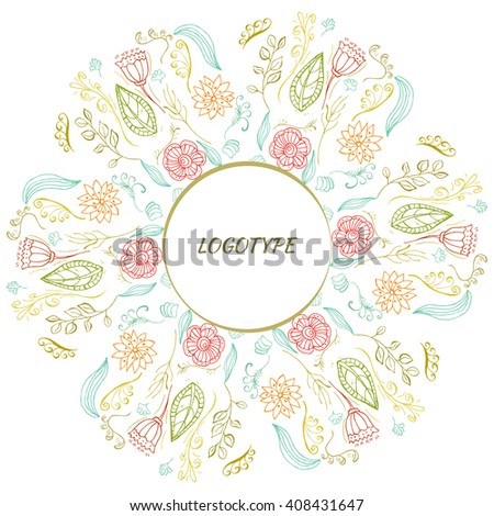 hand drawn floral logotype