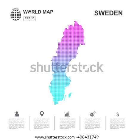 Map Of Sweden pixel Vector