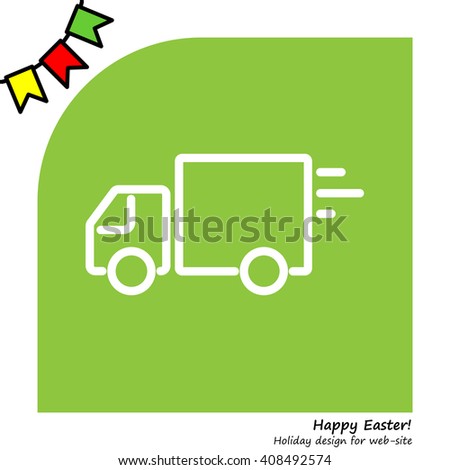 Web line icon. Delivery, truck