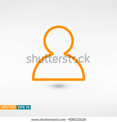 User icon vector eps 10. Orange User icon with shadow on a gray background.
