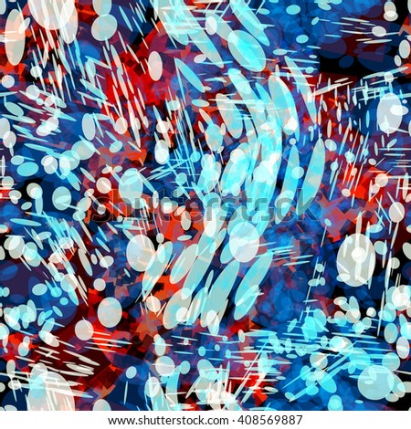Spotted background. Gouache. The blue and red. Light and dark. Abstract seamless background.