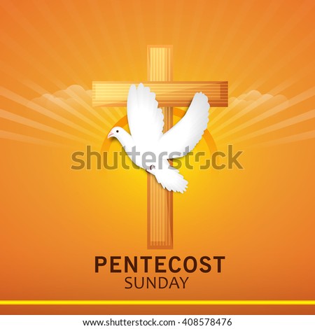 Vector illustration of Pentecost Holy spirit dove.