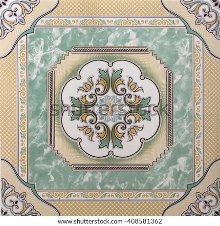 Background patterned floor tiles