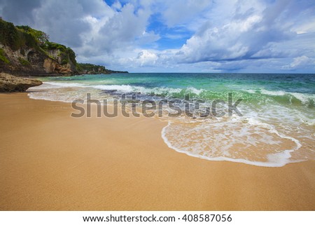 Secret Jimbaran beach, Bali, Indonesia Royalty-Free Stock Photo #408587056