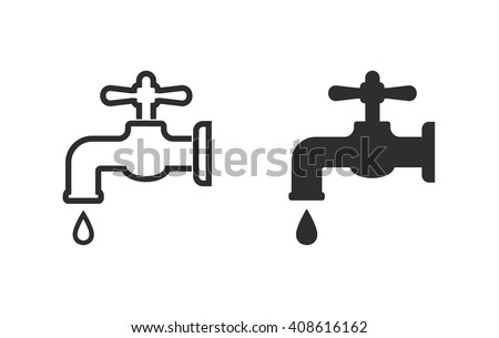 Faucet   vector icon. Black  illustration isolated on white  background for graphic and web design.