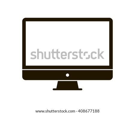 Computer monitor icon. Flat PC symbol. Vector illustration, EPS10. Royalty-Free Stock Photo #408677188