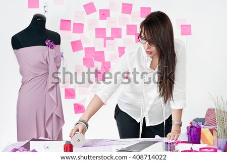 Fashion designer working in studio