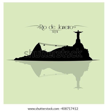 Isolated skyline of Rio de Janeiro on a colored background
