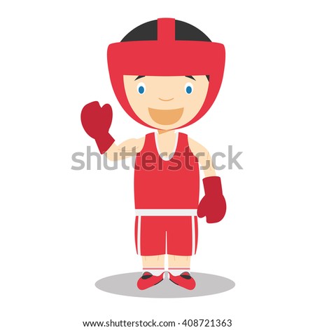 Sports cartoon vector illustrations: Boxing
