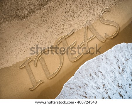 Ideas written on the beach