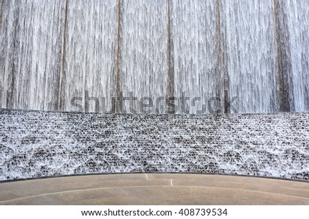 Details of Water Wall fountain in Houston, Texas