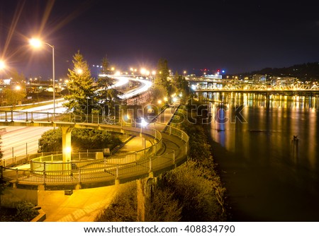 A beautiful view of portland city at night time